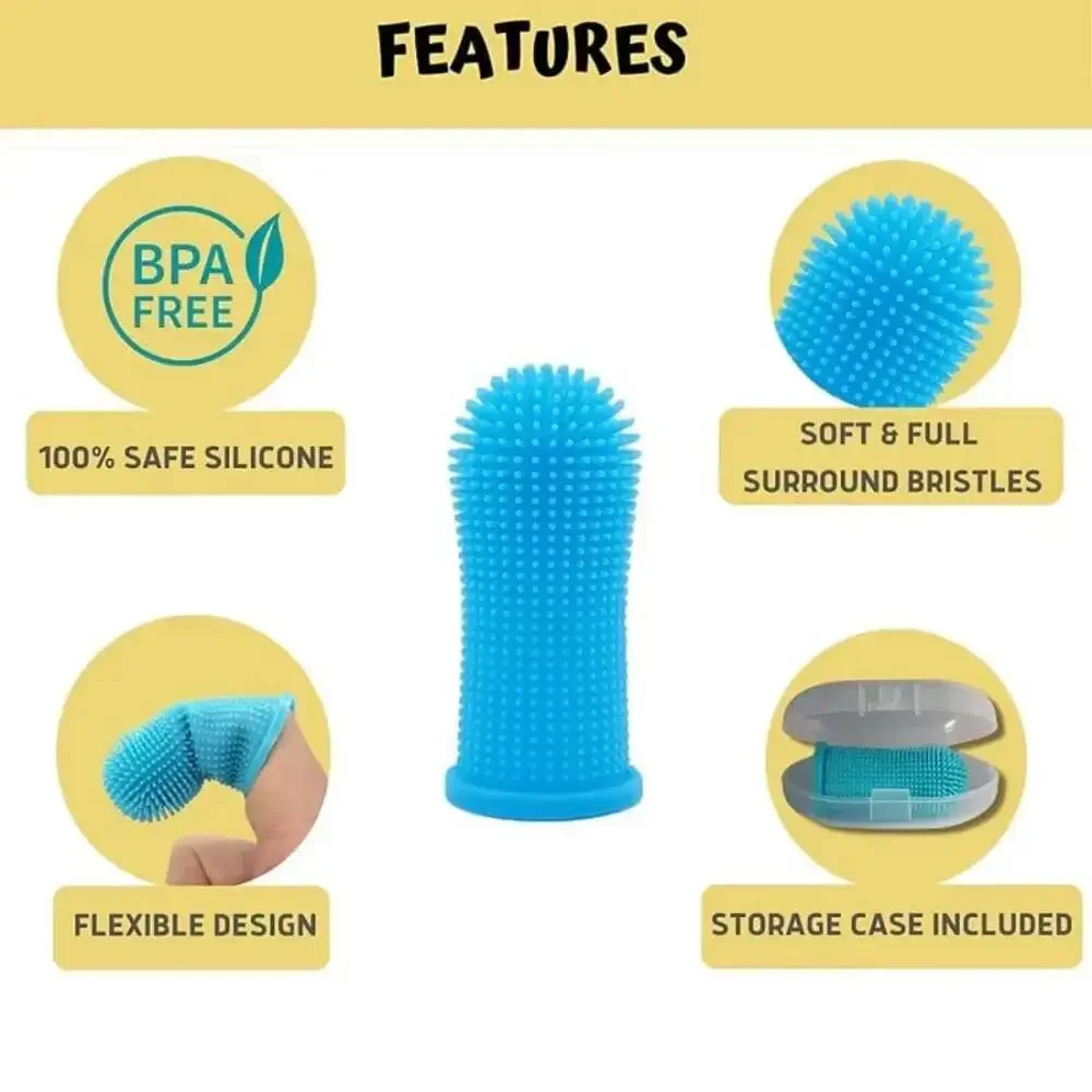 Dog Super Soft Pet Finger Toothbrush Teeth Cleaning Breath Care Nontoxic Silicon